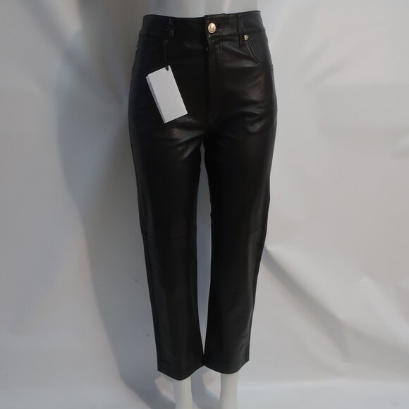 NWT Womens DMN Paris Black Sheepskin Leather Pants 38 EUR/US 6 - Picture 1 of 7